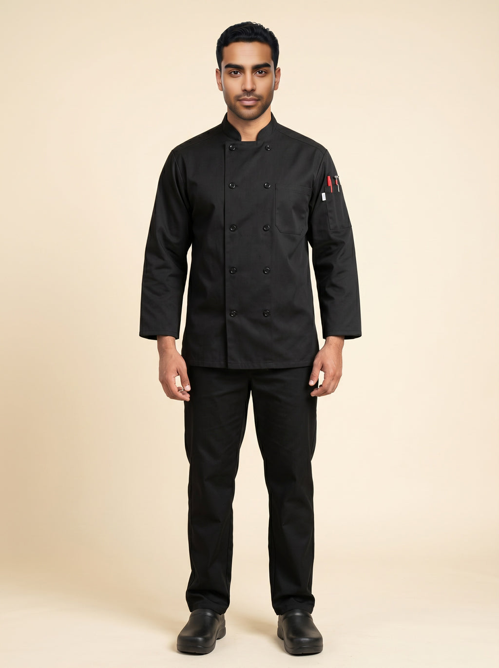 3/4 Sleeve Chef Coat Black 