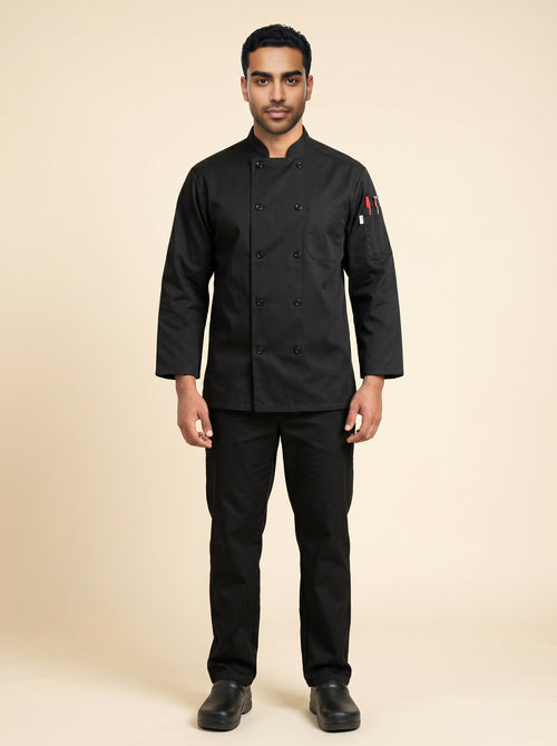 3/4 Sleeve Chef Coat Black 