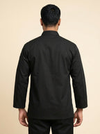 3/4 Sleeve Chef Coat Black Back