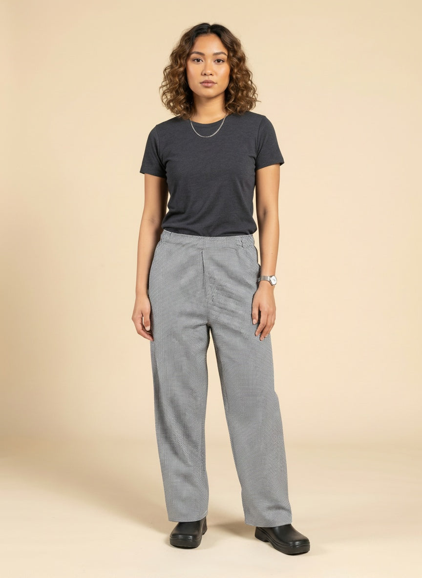 7302 Cotton Classic Chef Pant Houndstooth Front