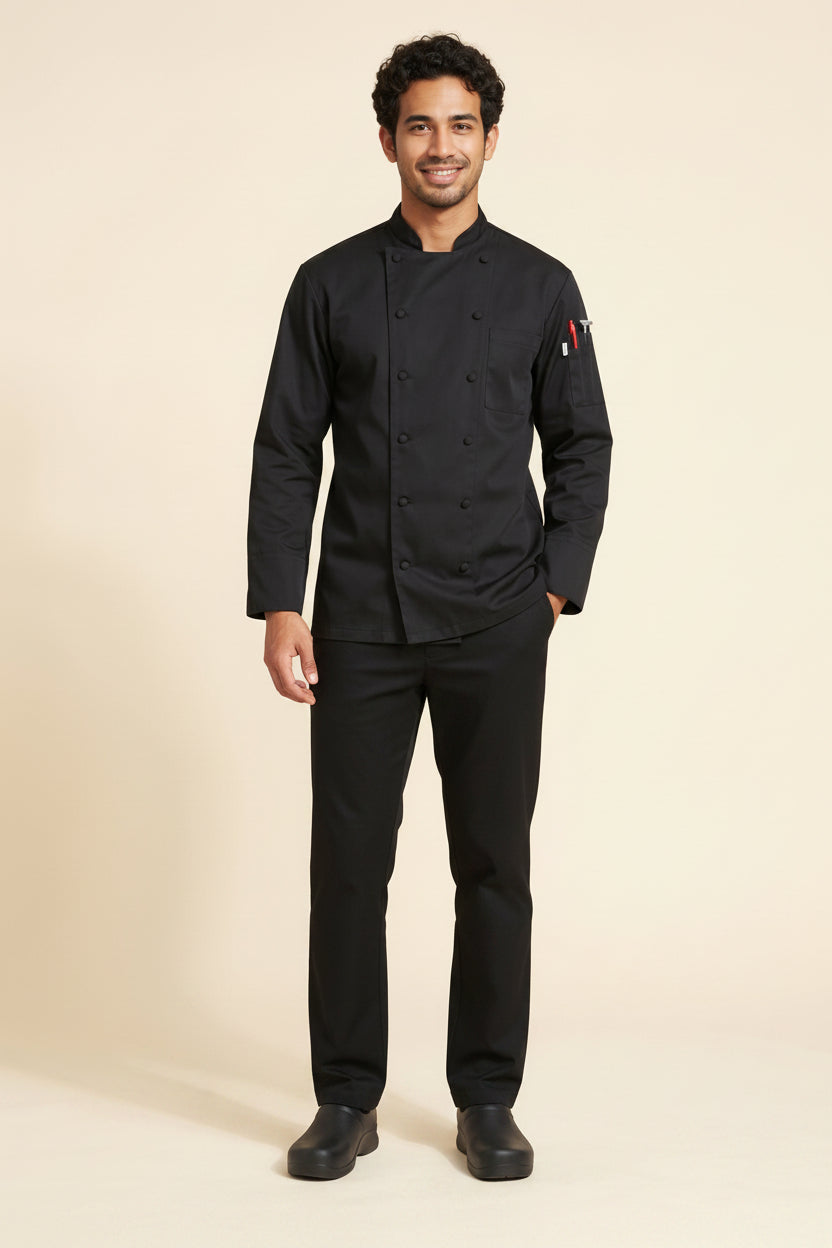 Barbados Pro Vent Chef Coat Black