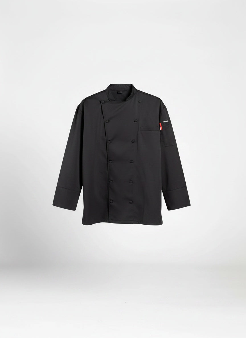 Barbados Pro Vent Chef Coat Black Flat