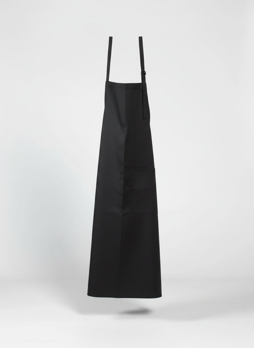 Black Bistro Apron with Front Pockets & Pencil Divide Flat