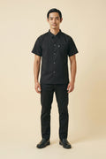 Black Cook Shirt With Snaps
