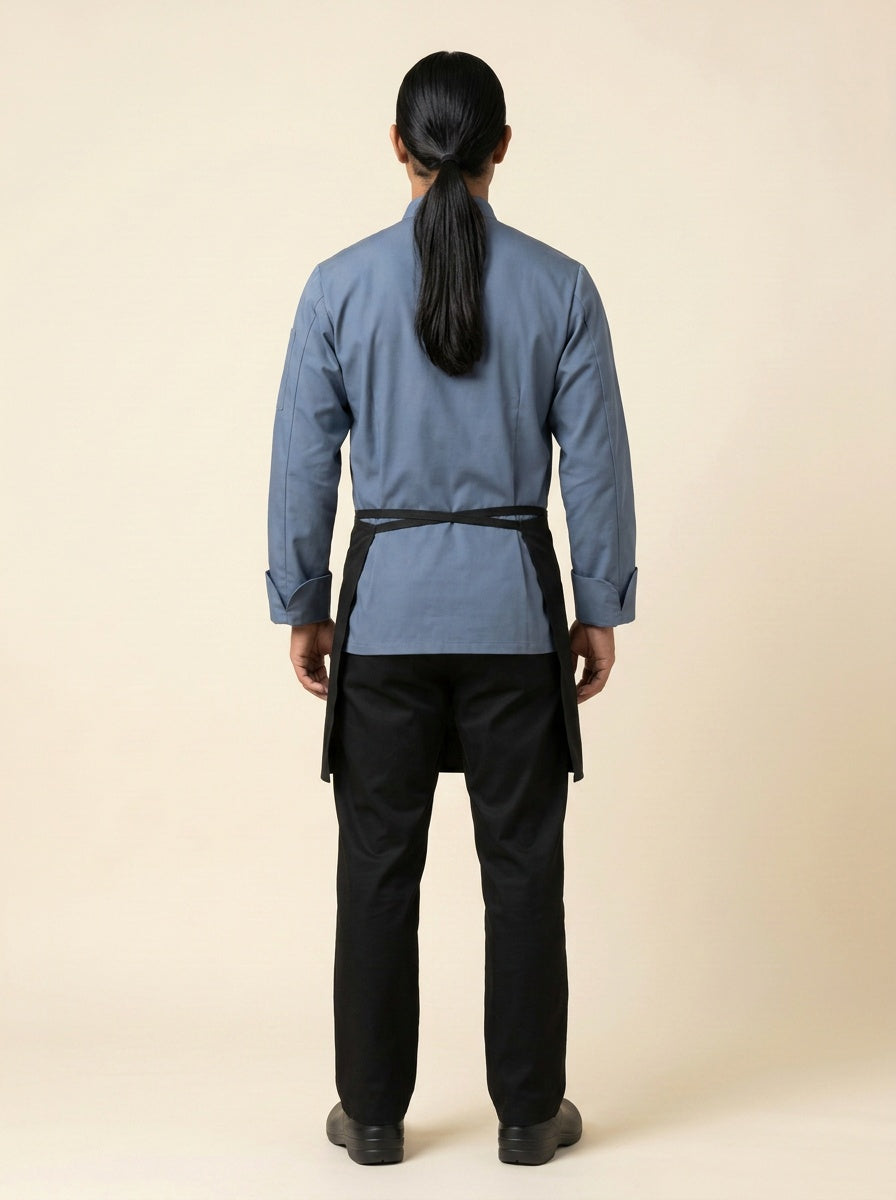 Black Half Bistro Apron with Pockets Back