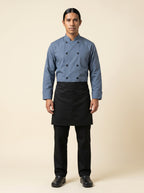 Black Half Bistro Apron with Pockets Front