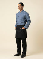 Black Half Bistro Apron with Pockets Front 2