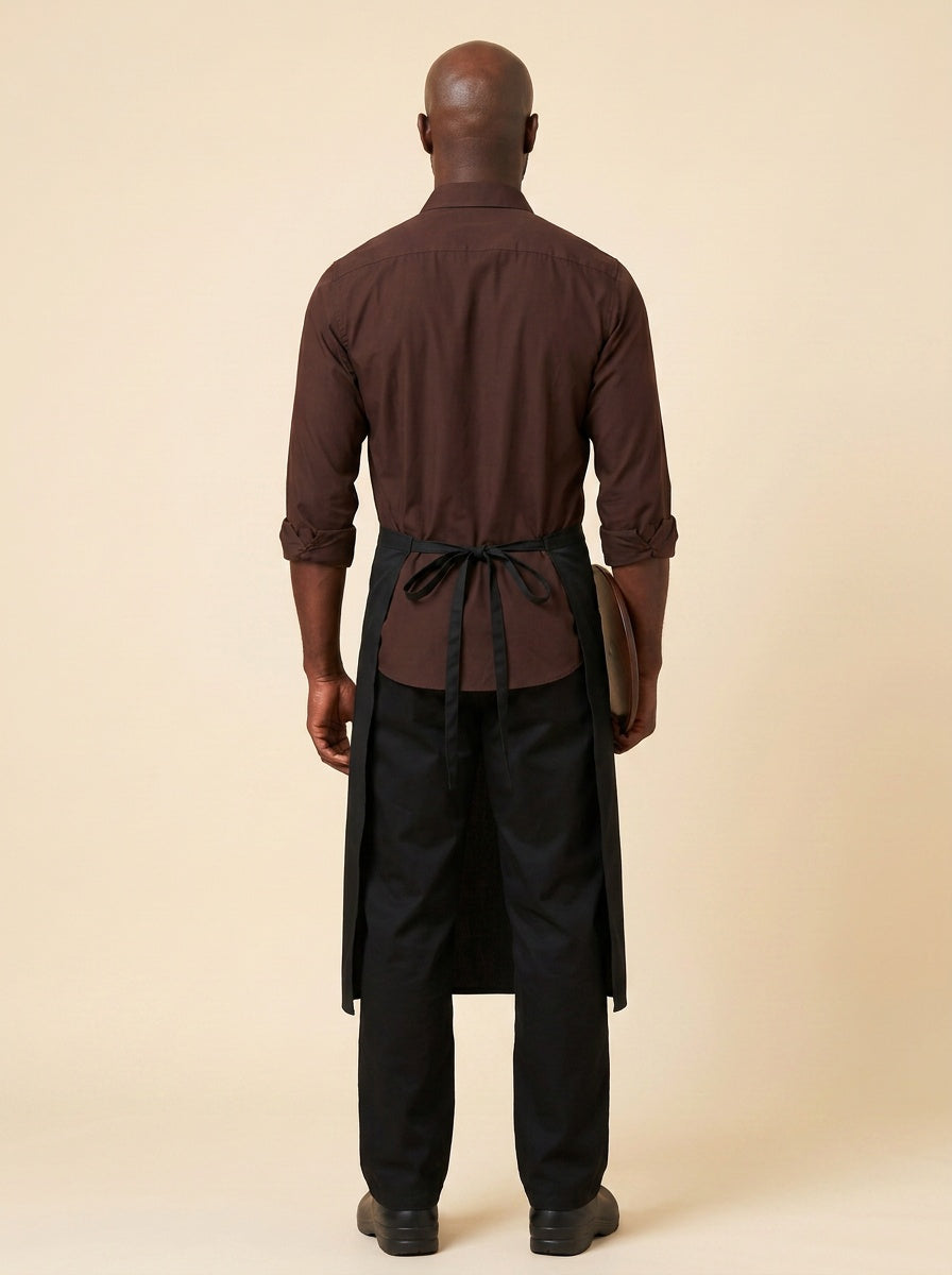 Black Inset Pocket Bistro Apron Back