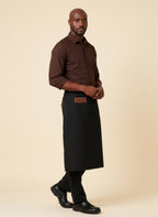 Black Inset Pocket Bistro Apron Front 2