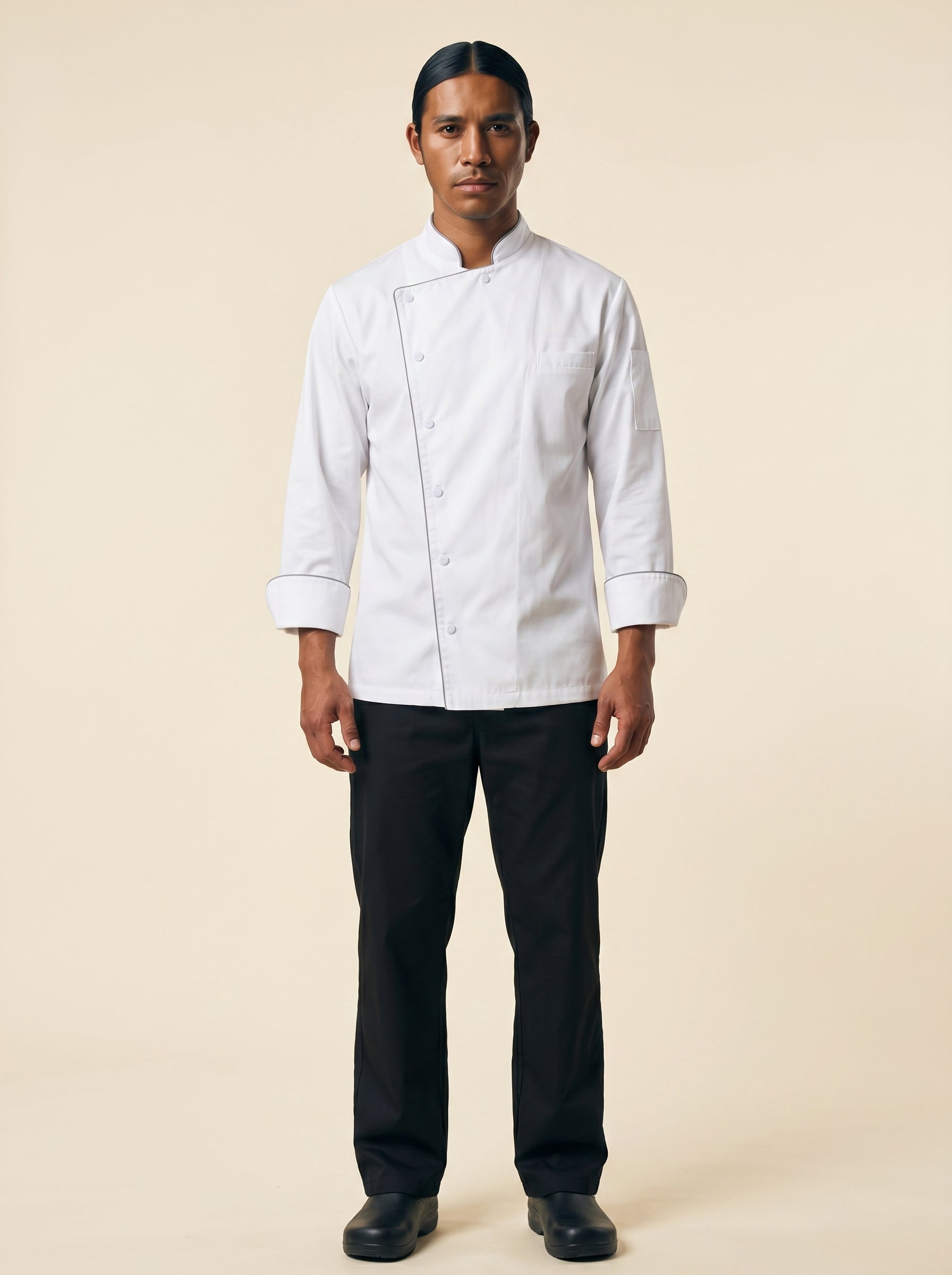 Bordeaux Chef Coat White 