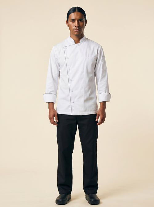 Bordeaux Chef Coat White 