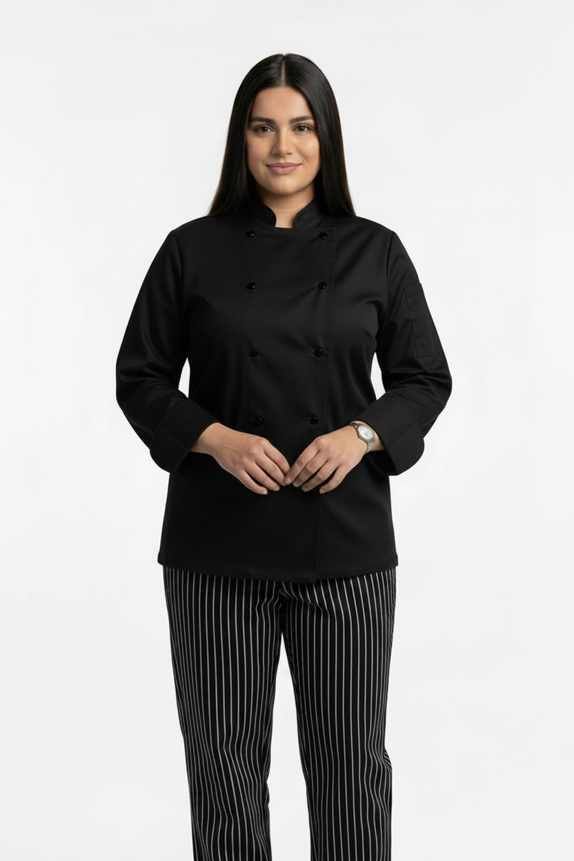Build Your Own Women's Traditional Chef Coat Black
