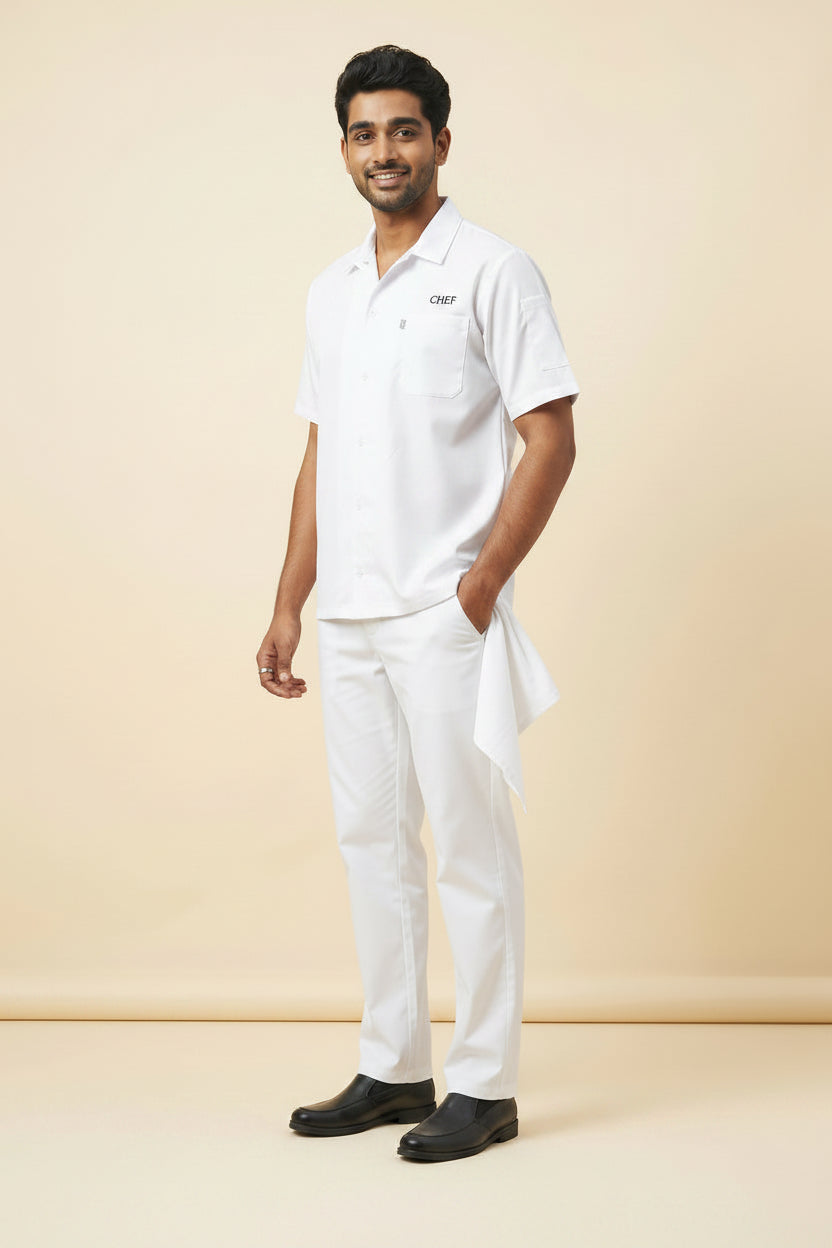 CHEF Embroidered Shirt Whte