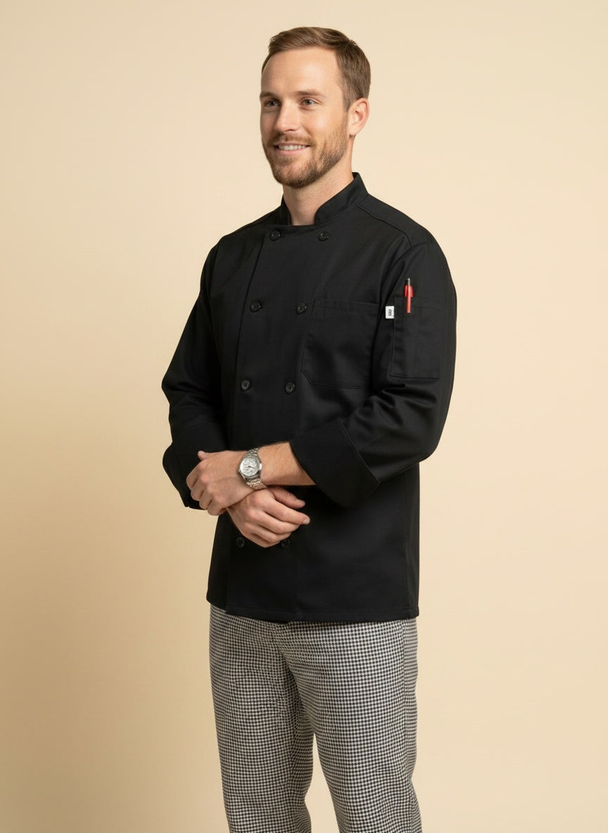 Classic_Chef_Coat_Black 3