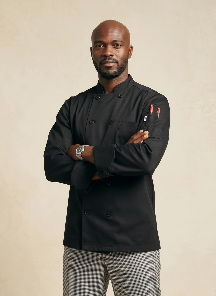 Classic Knot Chef Coat Black 