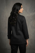 Classic Poplin Chef Coat Black