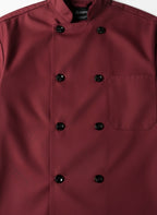 Classic Poplin Chef Coat Burgundy 