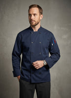 Classic Poplin Chef Coat Navy