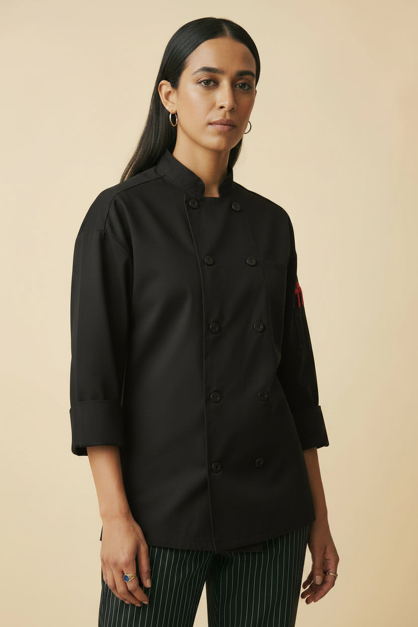 Classic_Poplin_Pro_Vent_Chef_Coat_1197_Black
