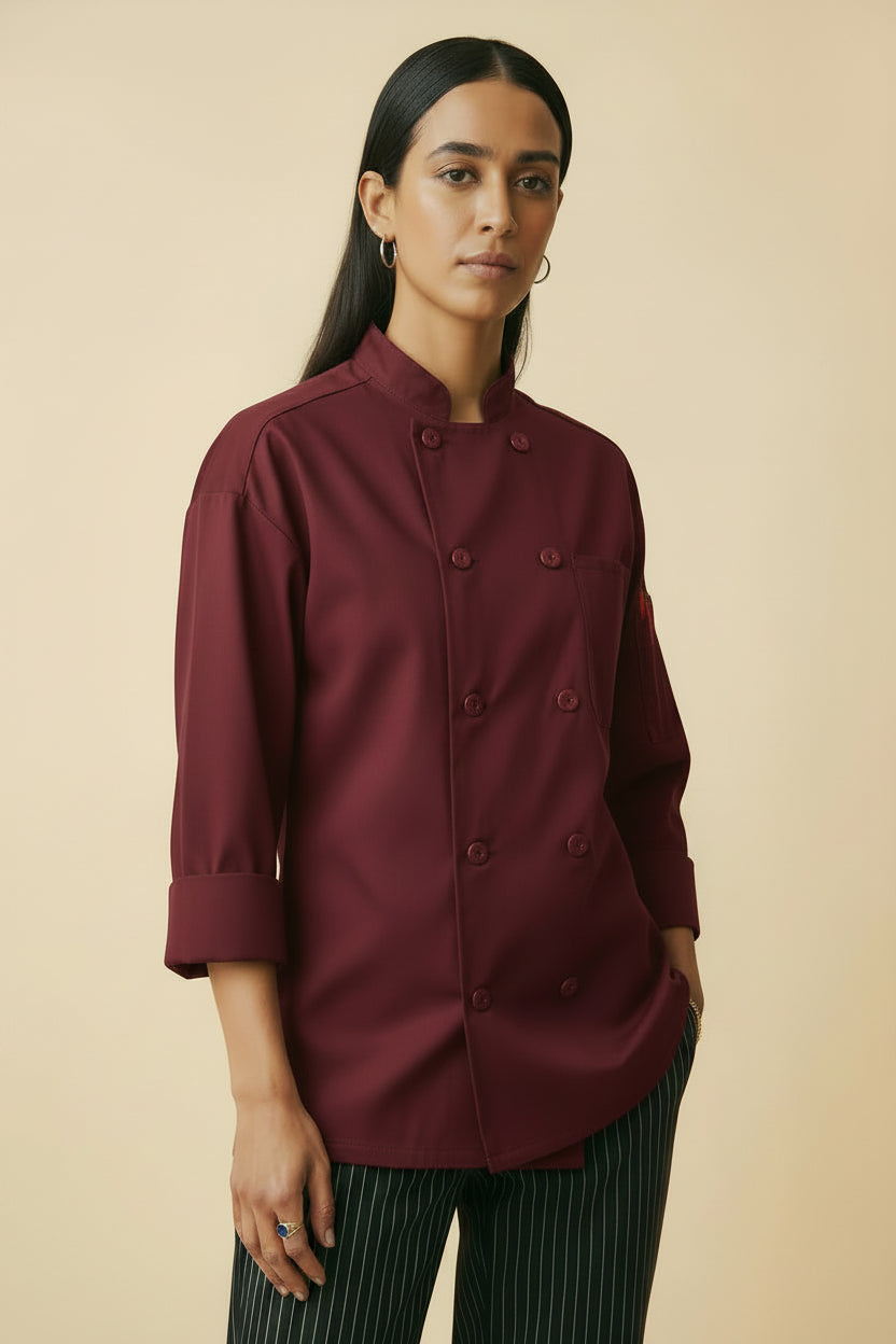 Classic_Poplin_Pro_Vent_Chef_Coat_1197_Burgundy