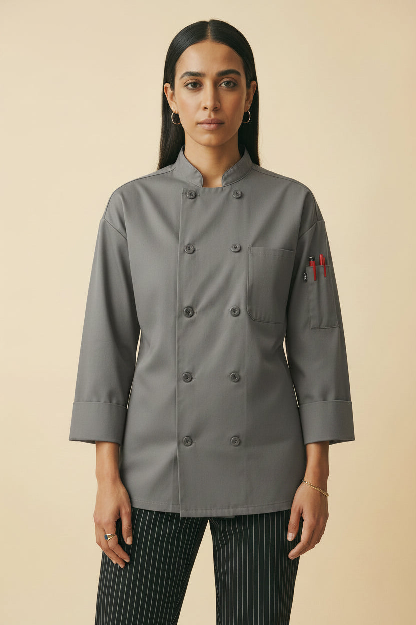 Classic_Poplin_Pro_Vent_Chef_Coat_1197_Grey
