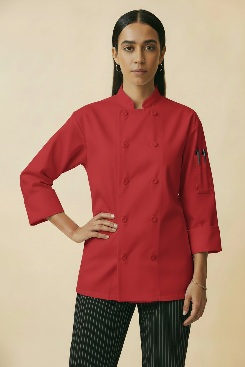 Classic_Poplin_Pro_Vent_Chef_Coat_1197_Red