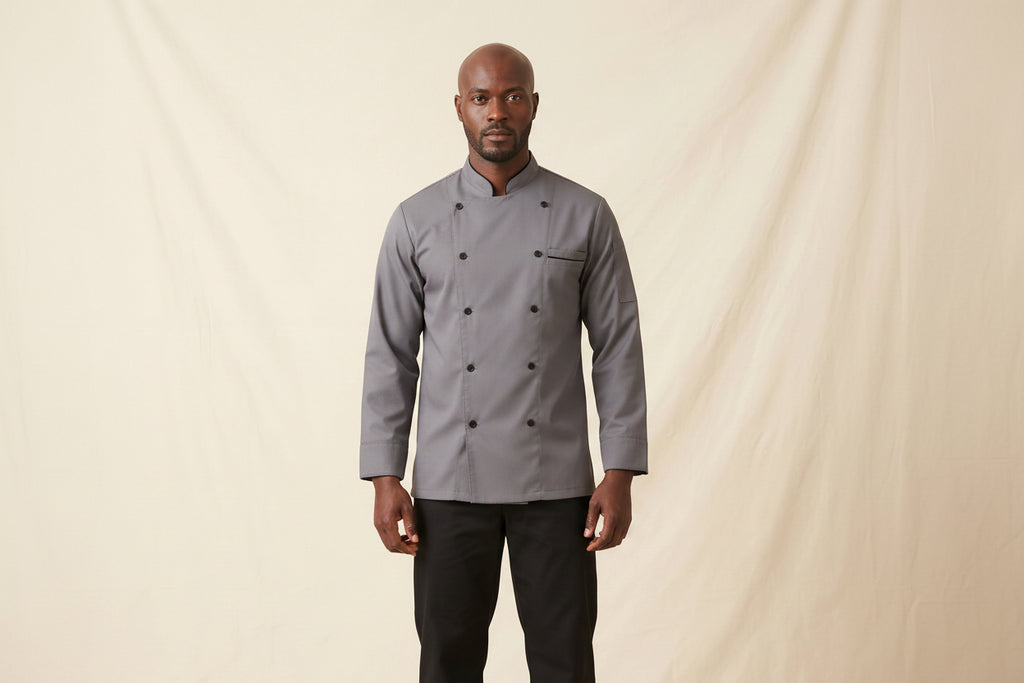 Corded Chef Coat Gray