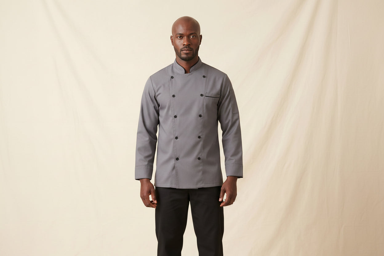 Corded Chef Coat Gray