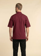 Delray Pro Vent Chef Coat Burgundy 1