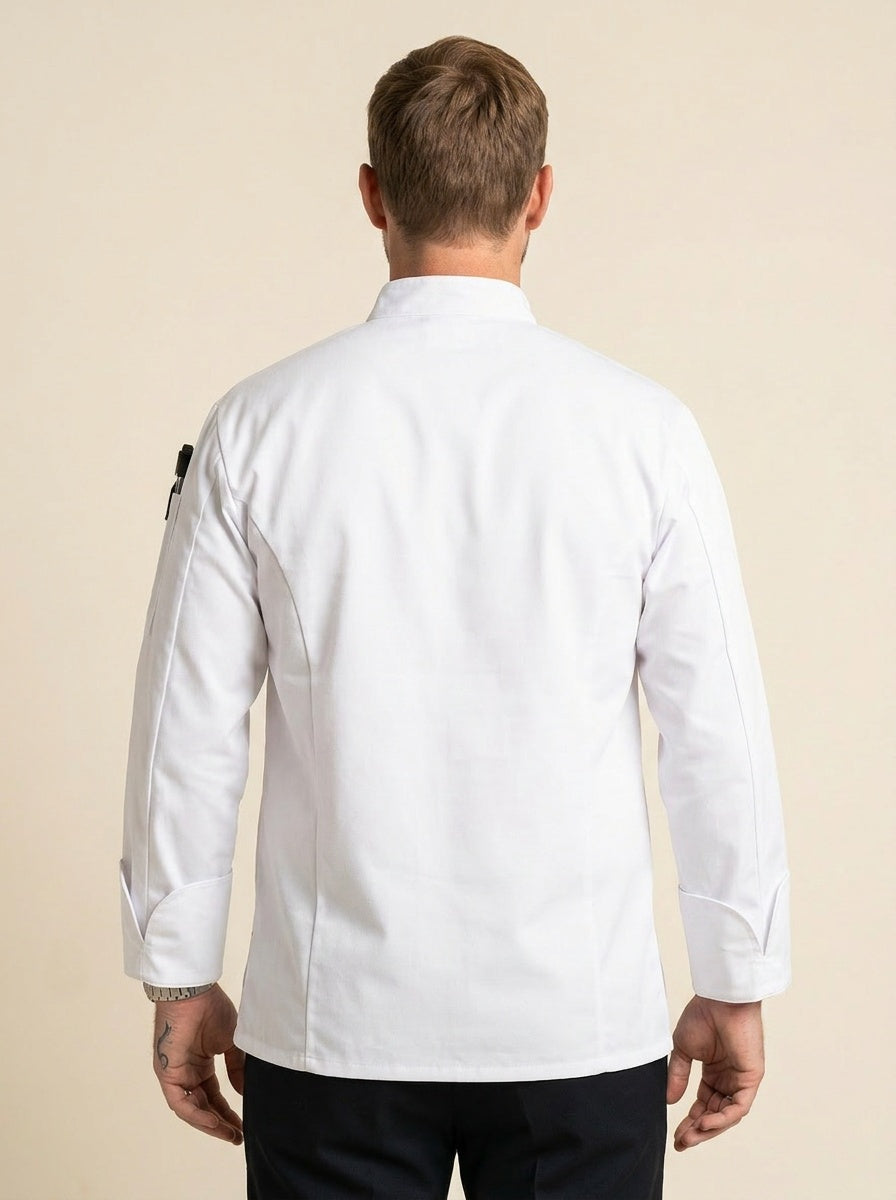Long Sleeve Chef Coat Back View