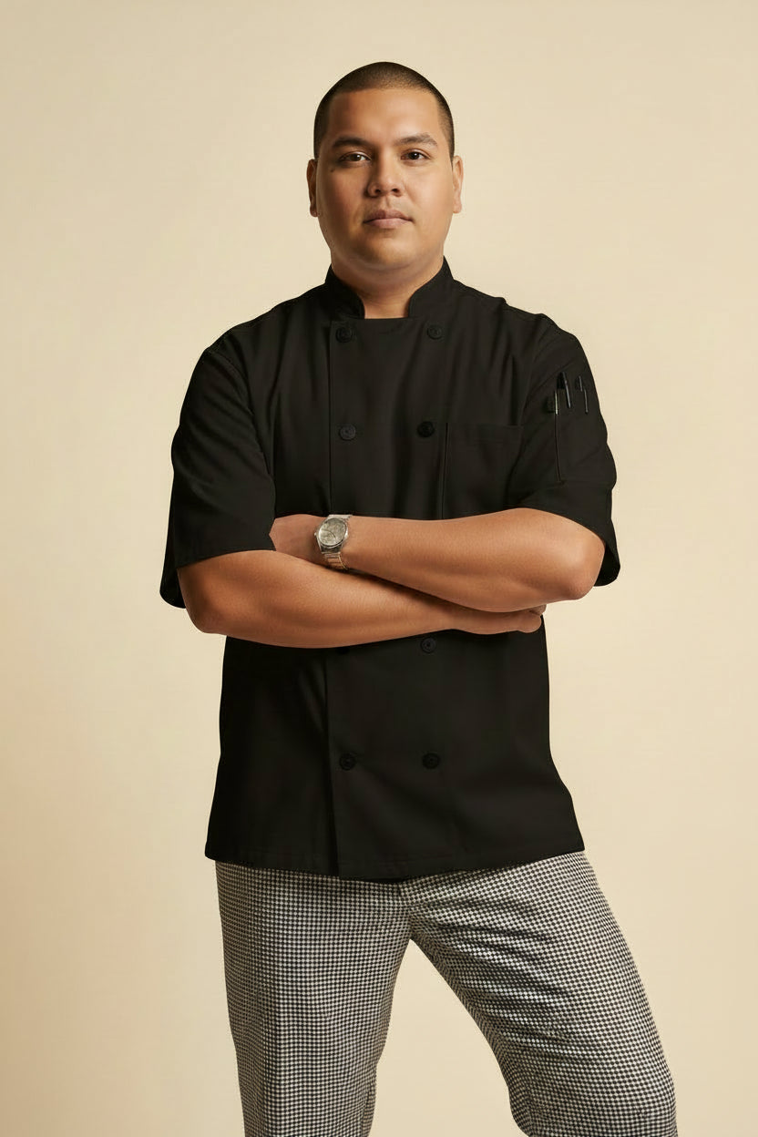 Montego_Chef_Coat_W/Mesh_Black