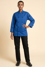 Moroccan Chef Coat Royal Blue Front 