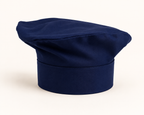 Navy Grand Beret Chef Hat with adjustable Velcro closure
