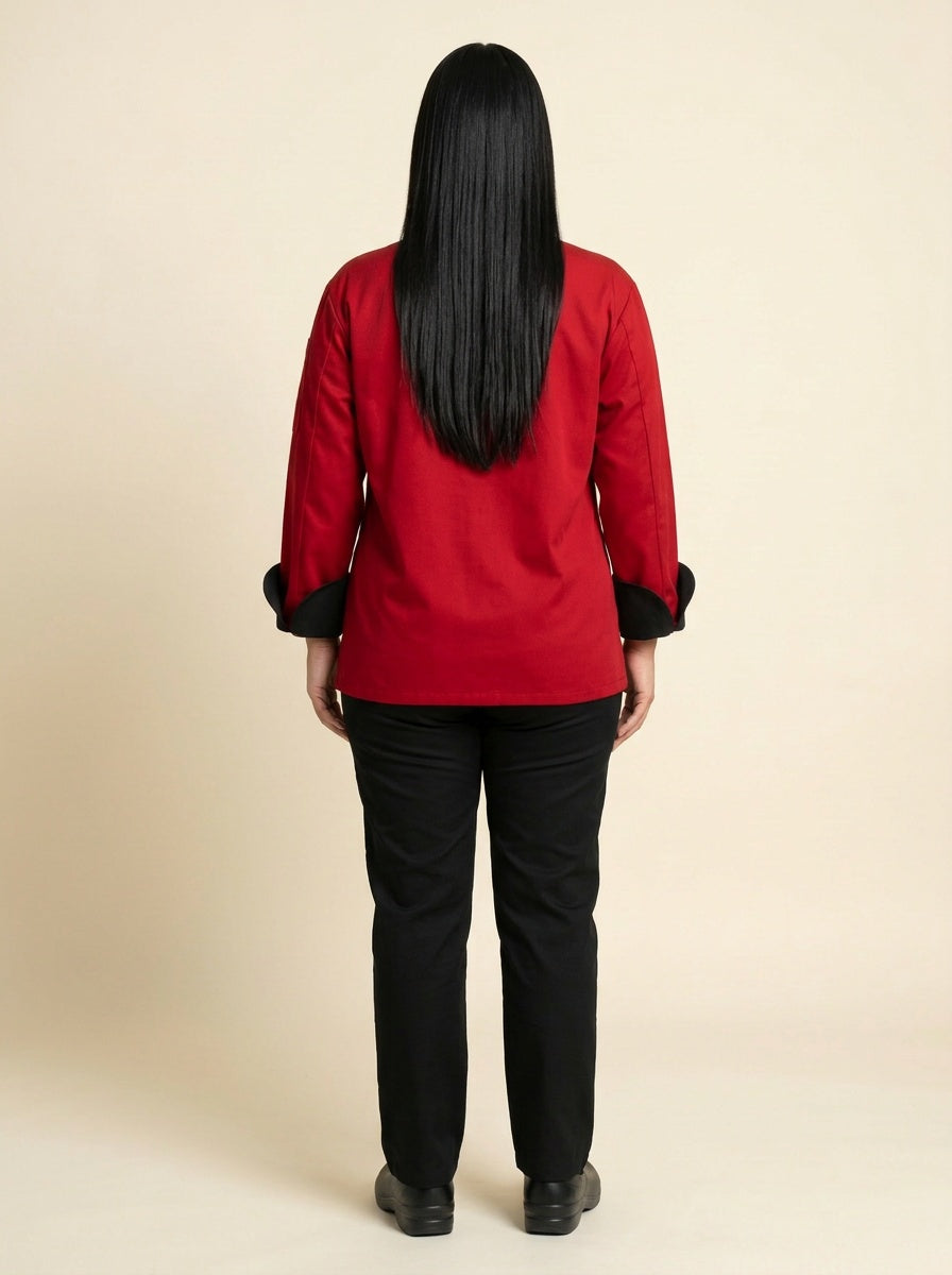 Newport Contrast Trim Coat Red Back