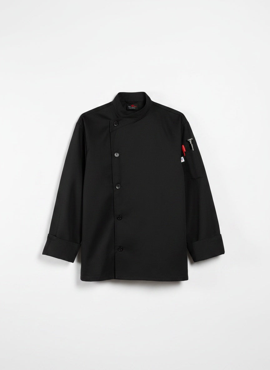 Rio Chef Coat Black Flat