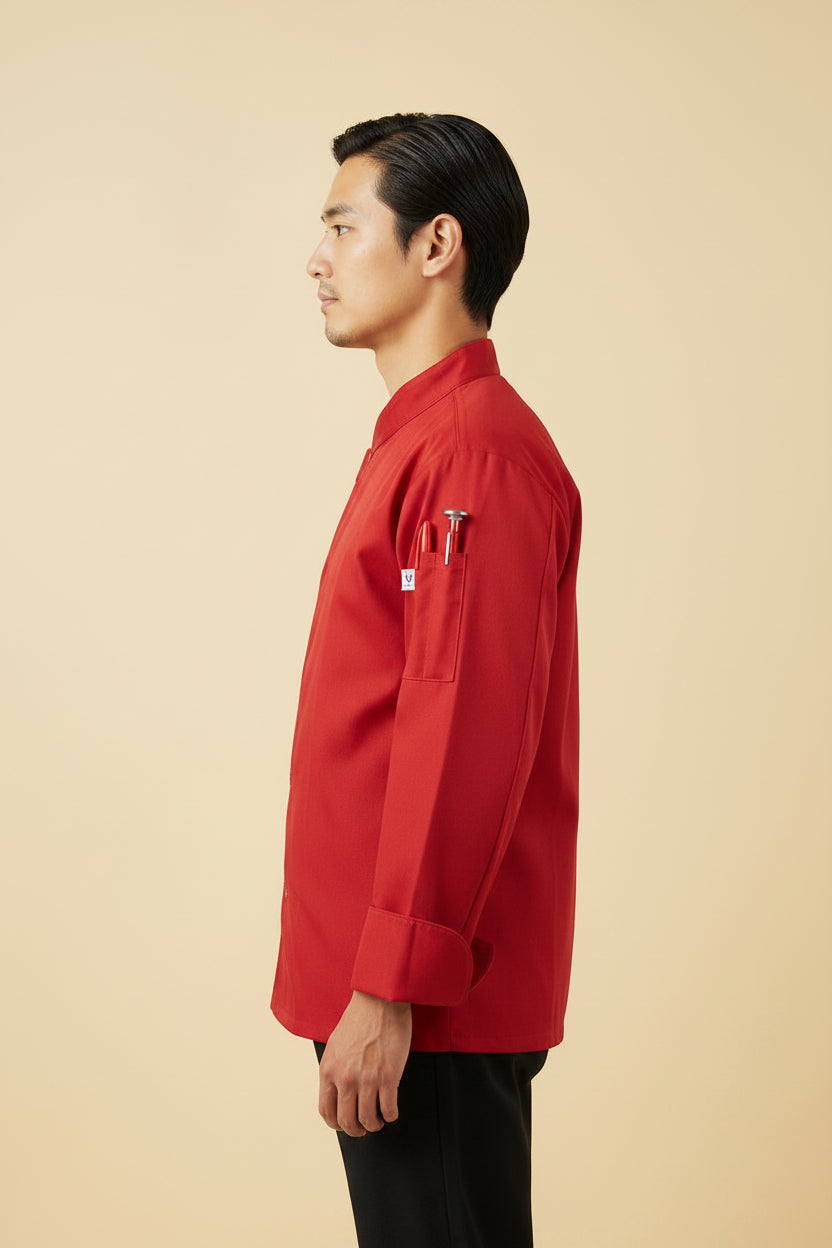 Rio Chef Coat Red Side
