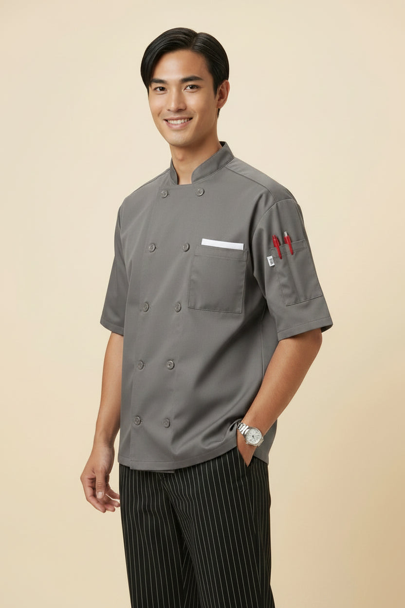 South_Beach_Short_Sleeve_Chef_Coat-Grey