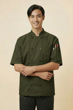 South_Beach_Short_Sleeve_Chef_Coat-Olive