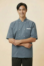 South_Beach_Short_Sleeve_Chef_Coat-Steel