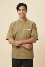 South Beach Short Sleeve Chef Coat-Stone