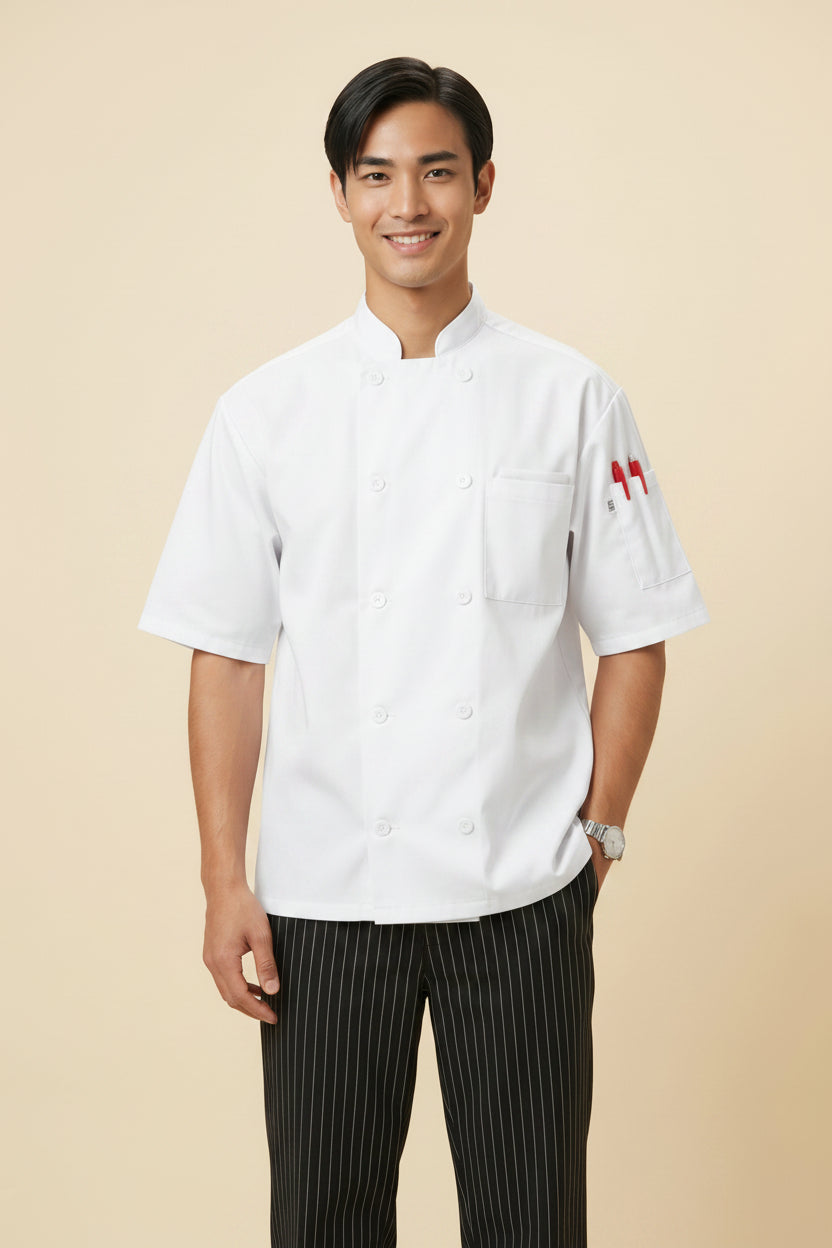 South Beach Short Sleeve Chef Coat-White