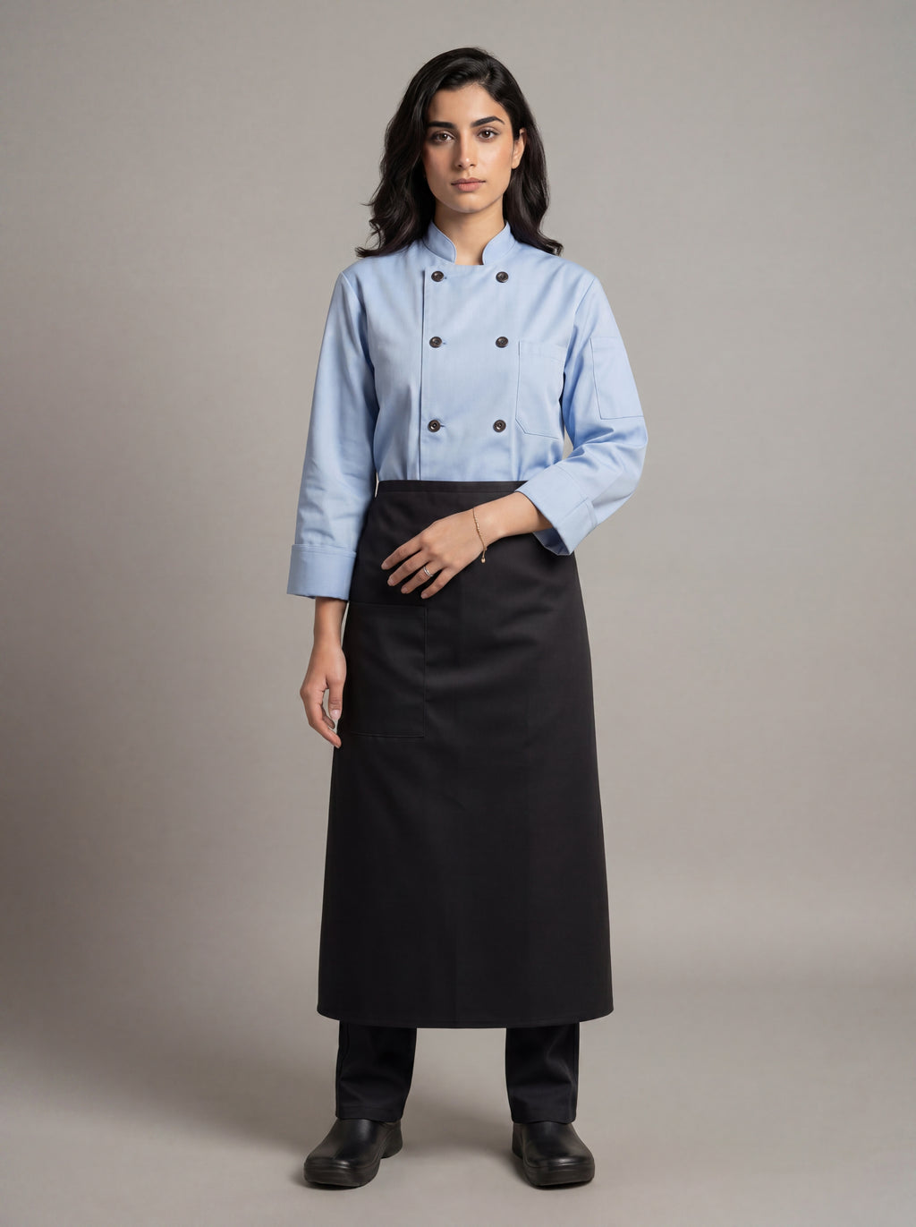 Standard Bistro Apron with Concealed Pocket UC3966 Black