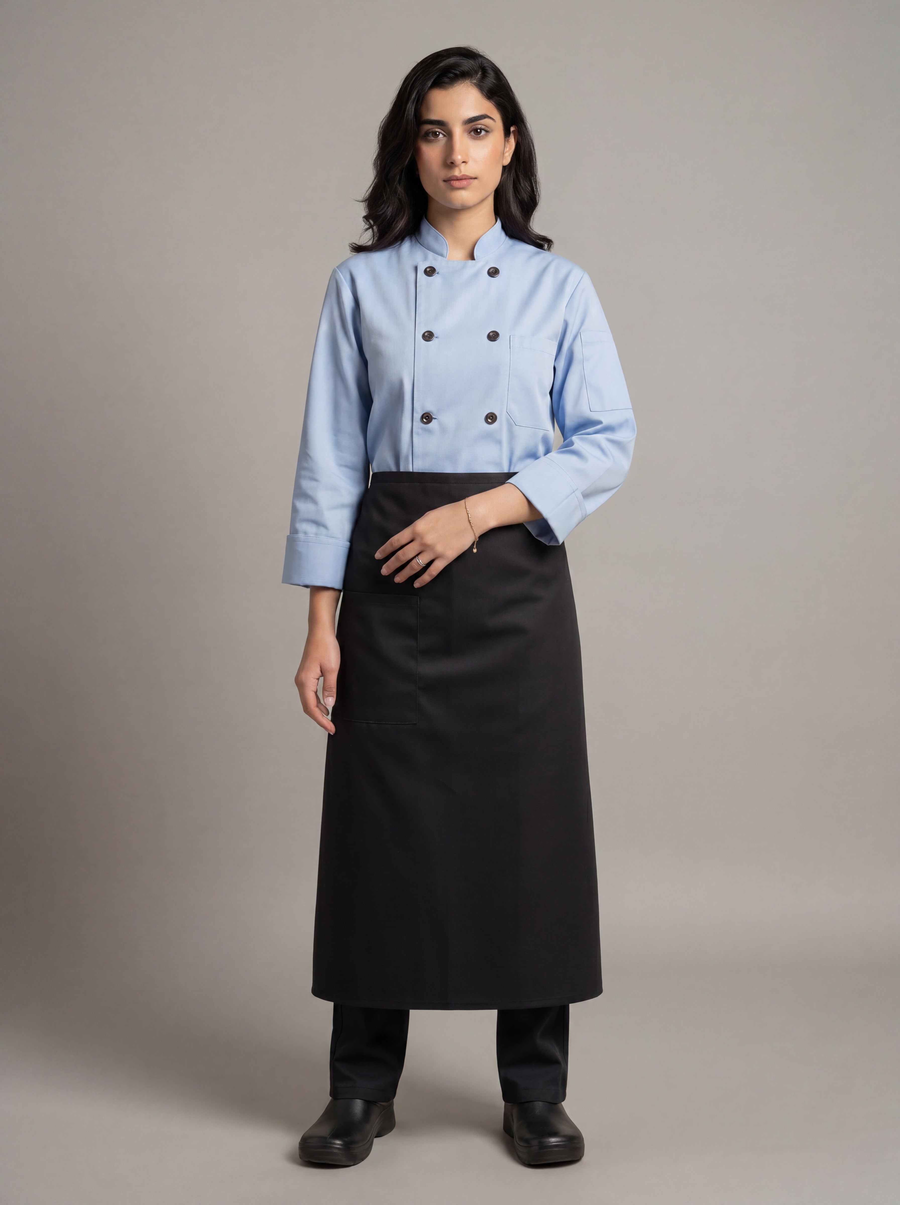 Standard Bistro Apron with Concealed Pocket UC3966 Black