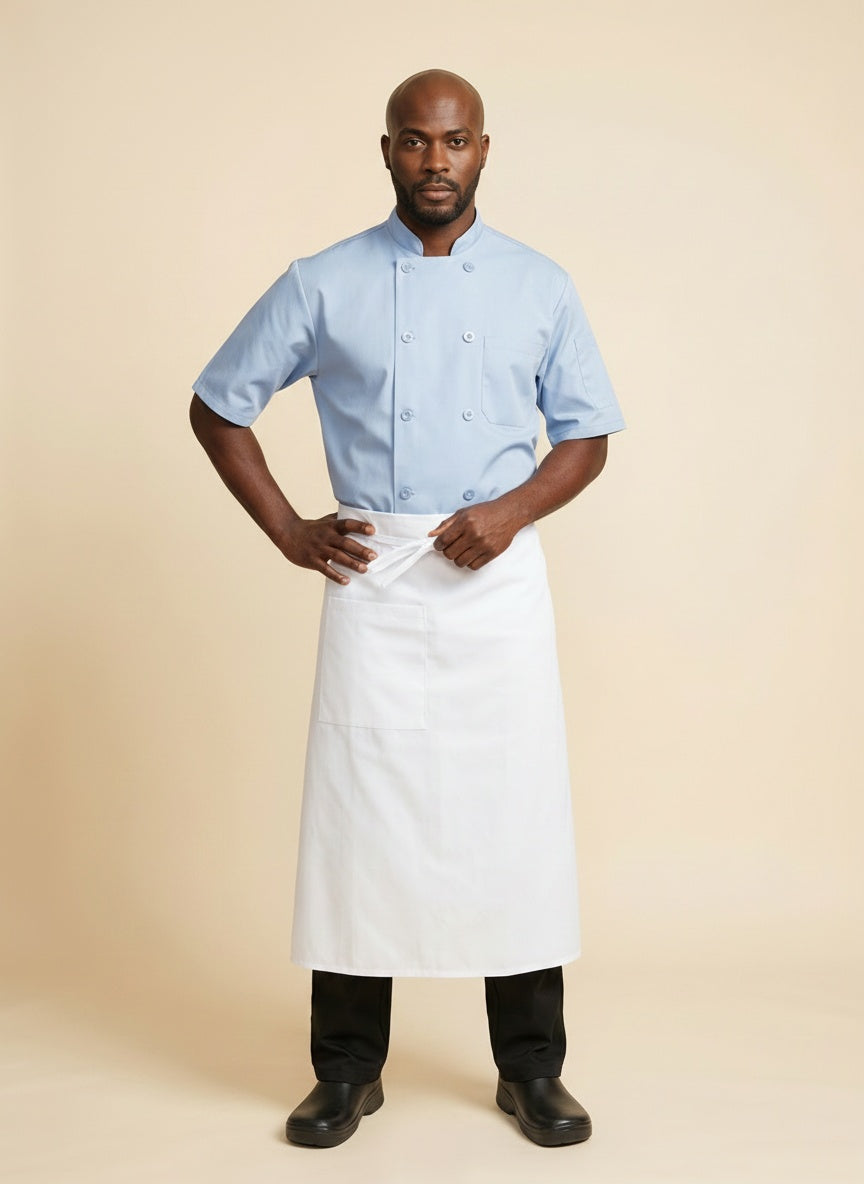 Standard Bistro Apron with Concealed Pocket UC3966 White 4