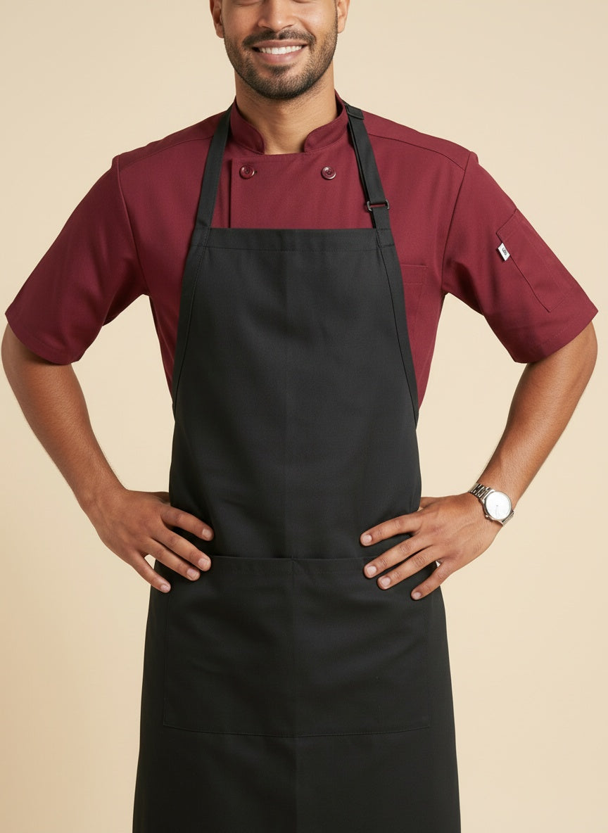 Standard Butcher Apron with Split Pocket UC3011 Black