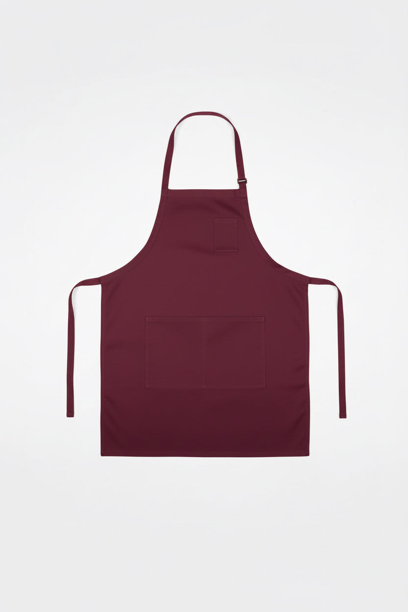 Standard Butcher Apron with Split Pocket UC3011 Burgundy