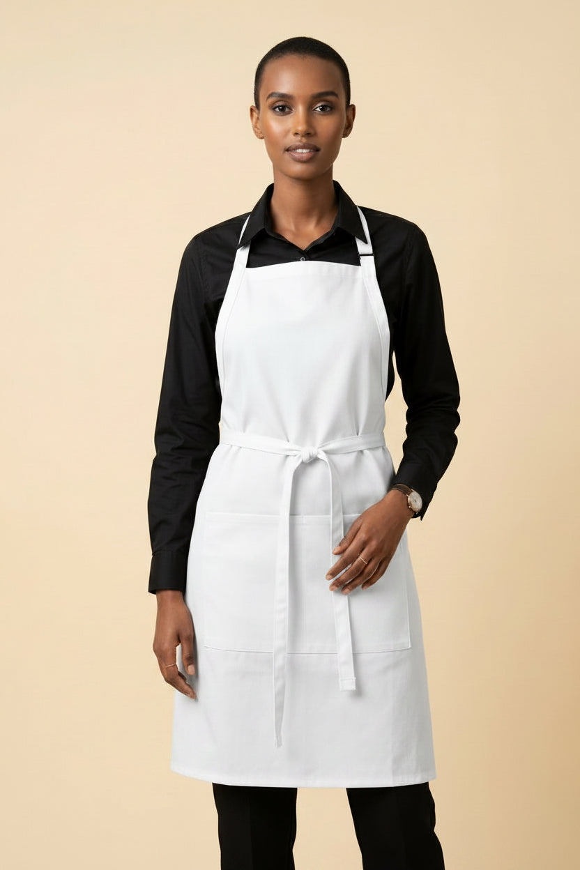 Standard Butcher Apron with Split Pocket UC3011 White