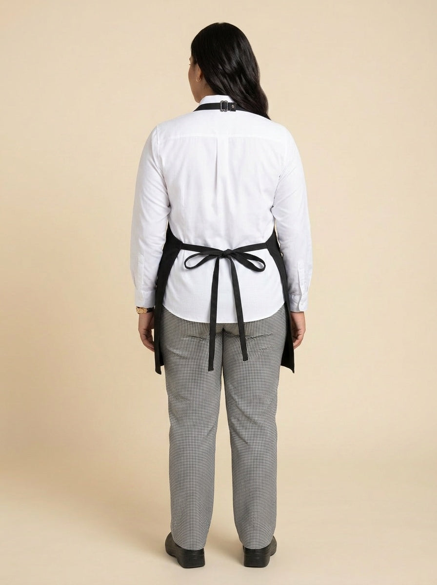 Standard V-Neck Apron with Split Pocket – UC3005 Black 3