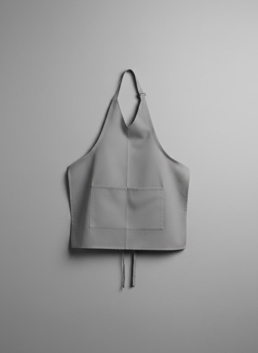 Standard V-Neck Apron with Split Pocket – UC3005 Grey
