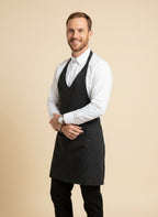 Standard V-Neck Apron with Split Pocket – UC3005 Pinstripe 3